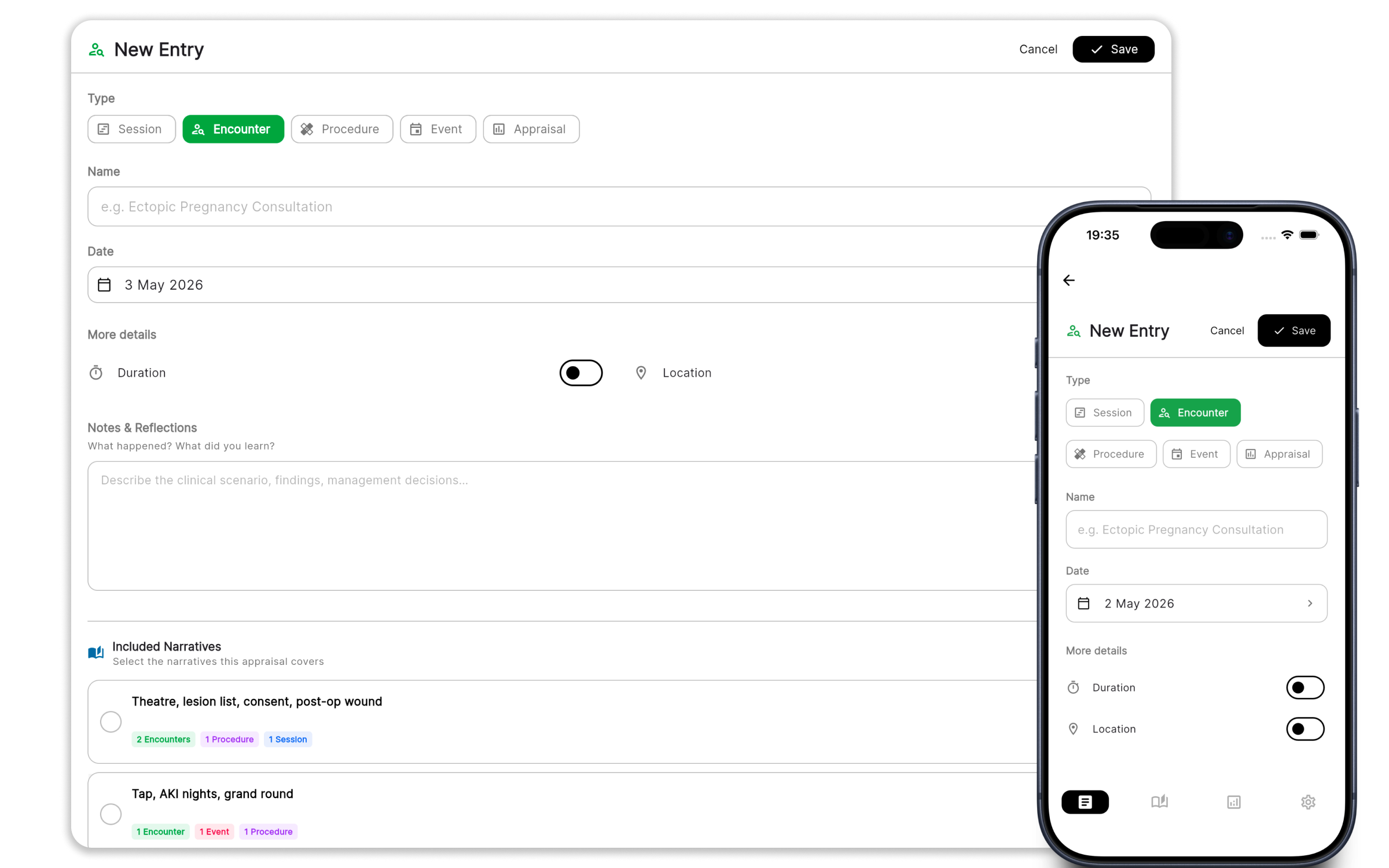 The Odyssey new-entry experience shown on web and mobile